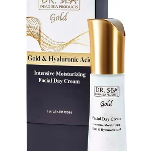 Intensive moisturizing facial day cream with gold and hyaluronic acid - 50 ml