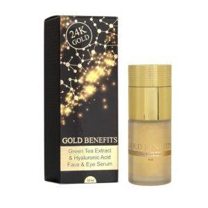 GOLD BENEFITS-Green Tea Extract & hyaluronic Acid Face & Eye Serum 30ml
